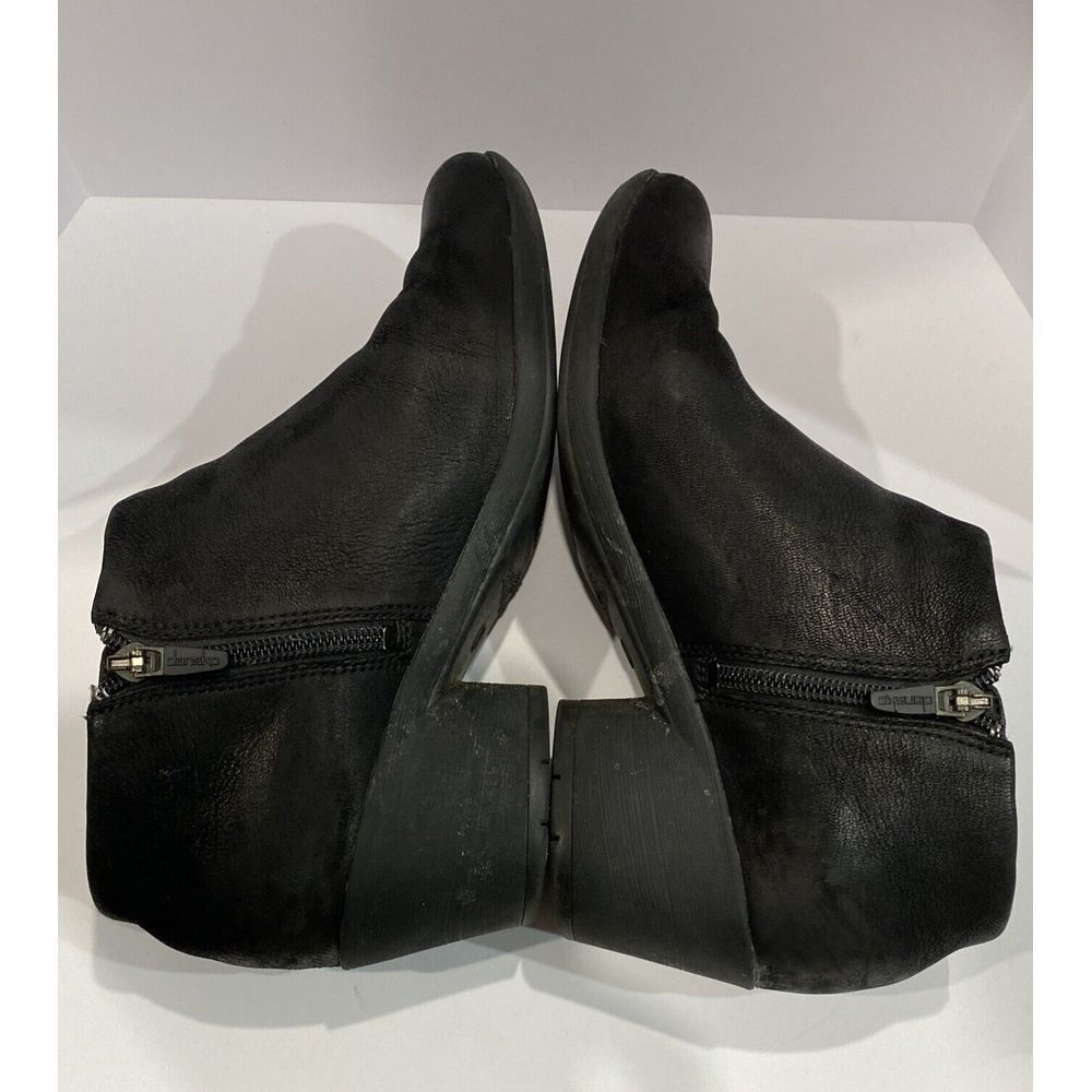 Dansko Womens Raina Ankle Boots Booties Black Nubuck Leather Block Heel 38/ W 8 - Picture 6 of 8
